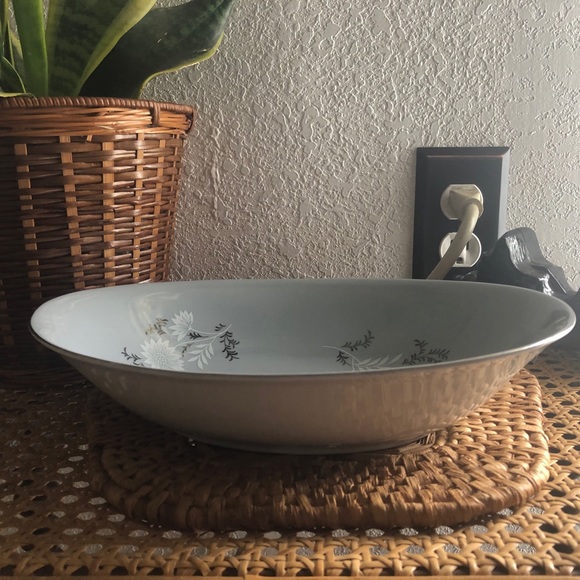 Vintage Floral Starlight Serving Bowl By Fine Syei China 3171 Made in Japan - Picture 7 of 14